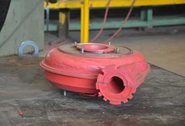 鑫海公司利用耐磨橡胶制作的渣浆泵叶轮、护套